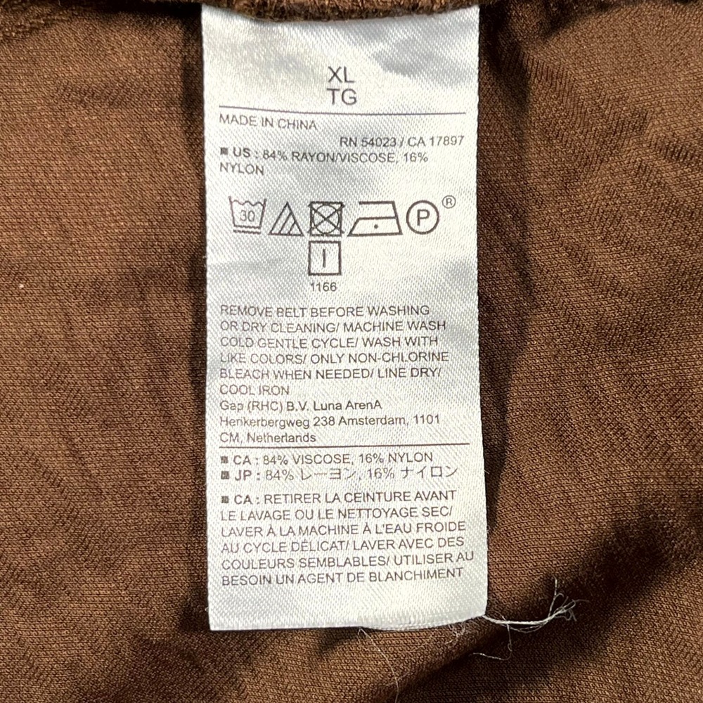 Banana Republic Shirt Dress Womens XL Brown Rayon Collared Button Front Casual - Picture 5 of 5